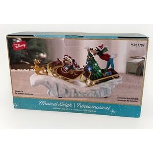 Disney Christmas Holiday NEW Musical Sleigh Mickey Minnie Goofy Pluto Song Light